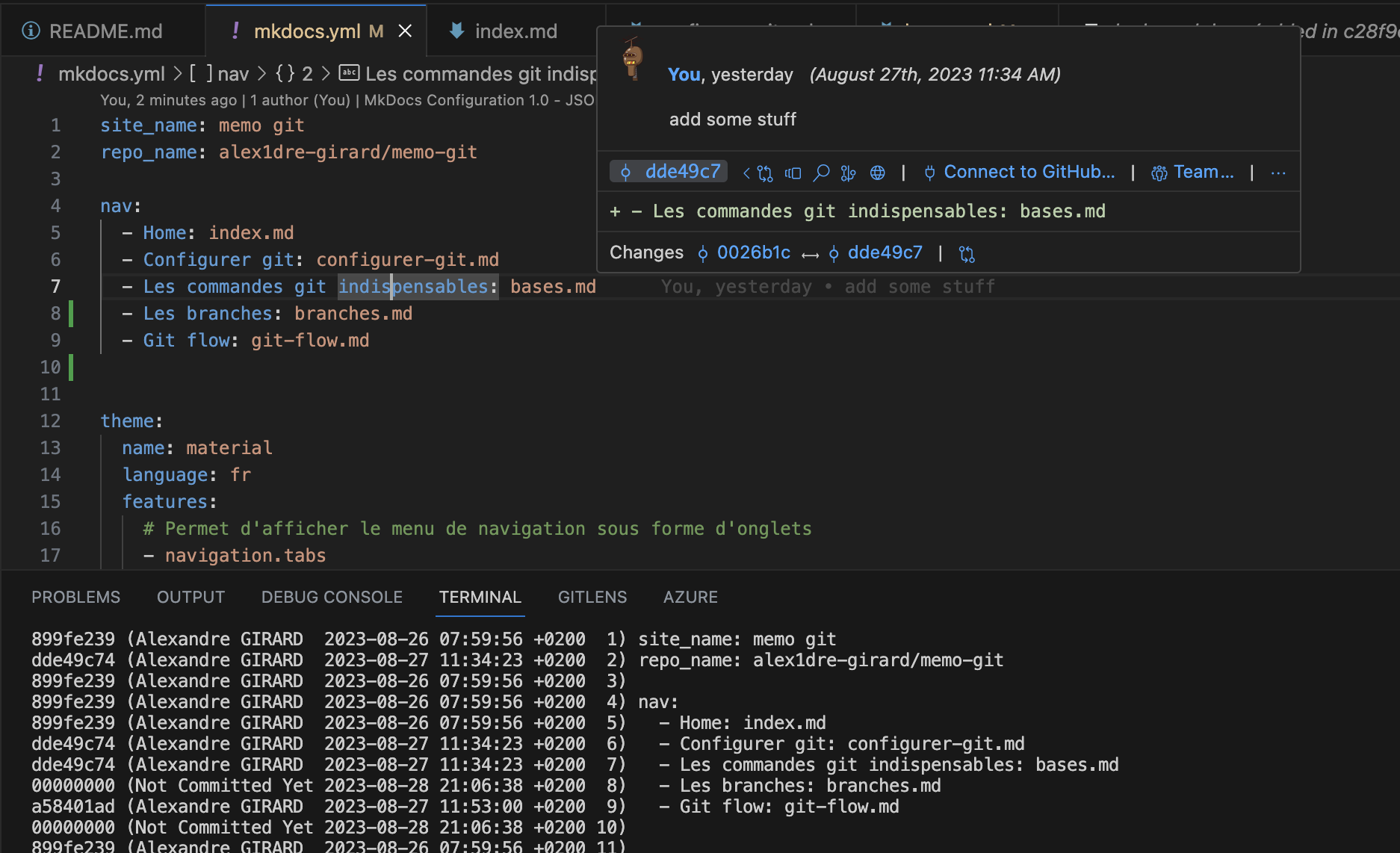 git blame