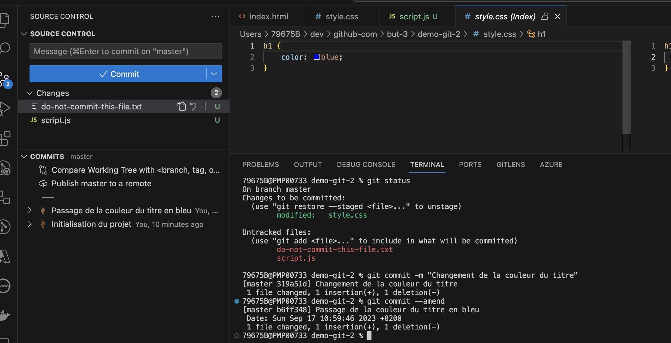 Visual Studio Code - Commit