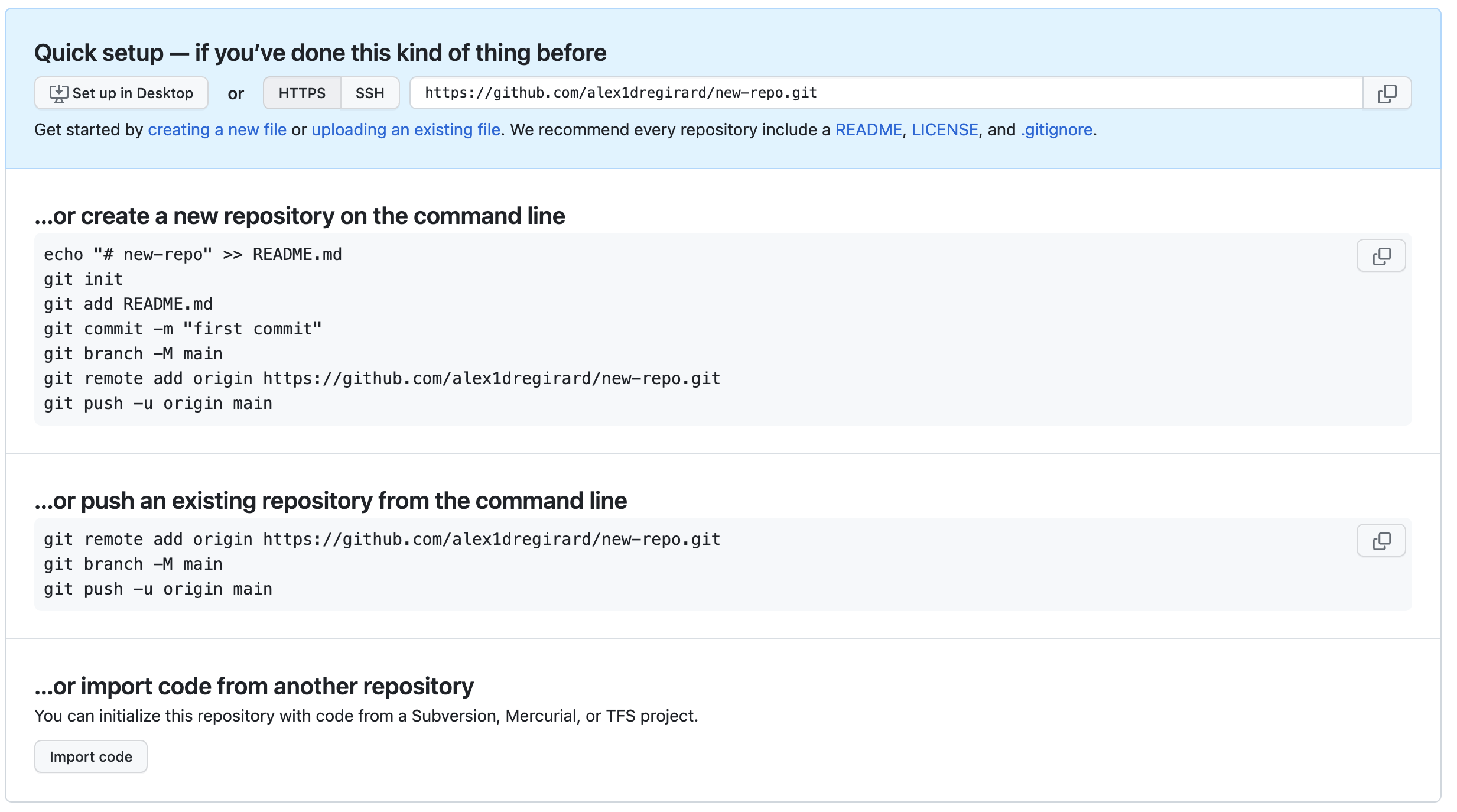 GitHub - Create repository