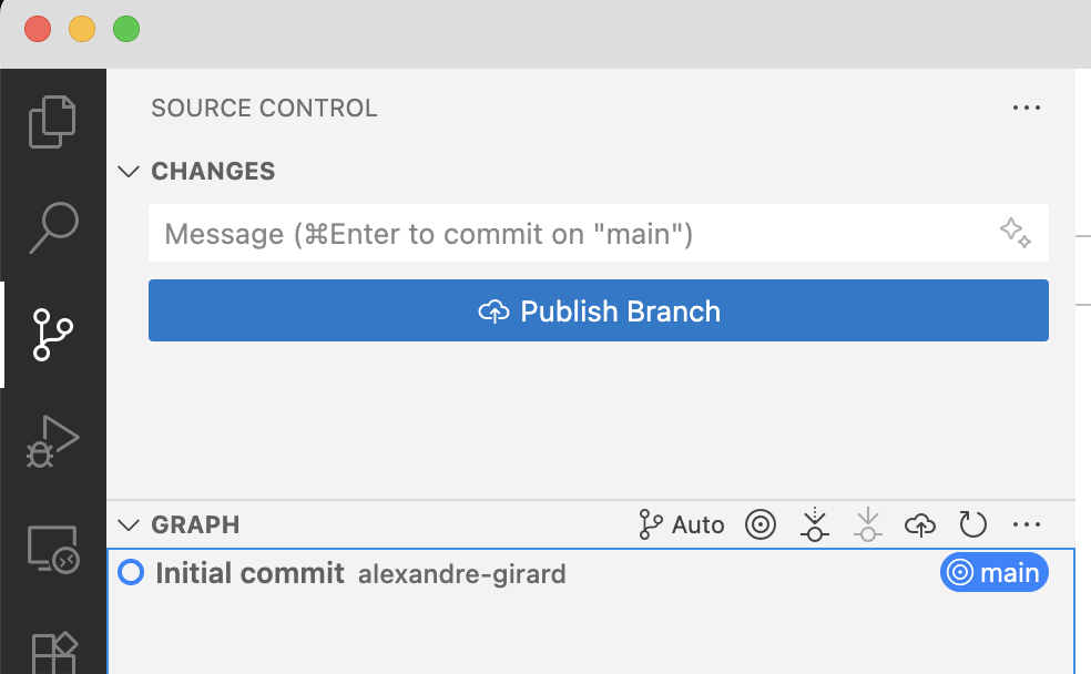 Git in VSCode Explorer