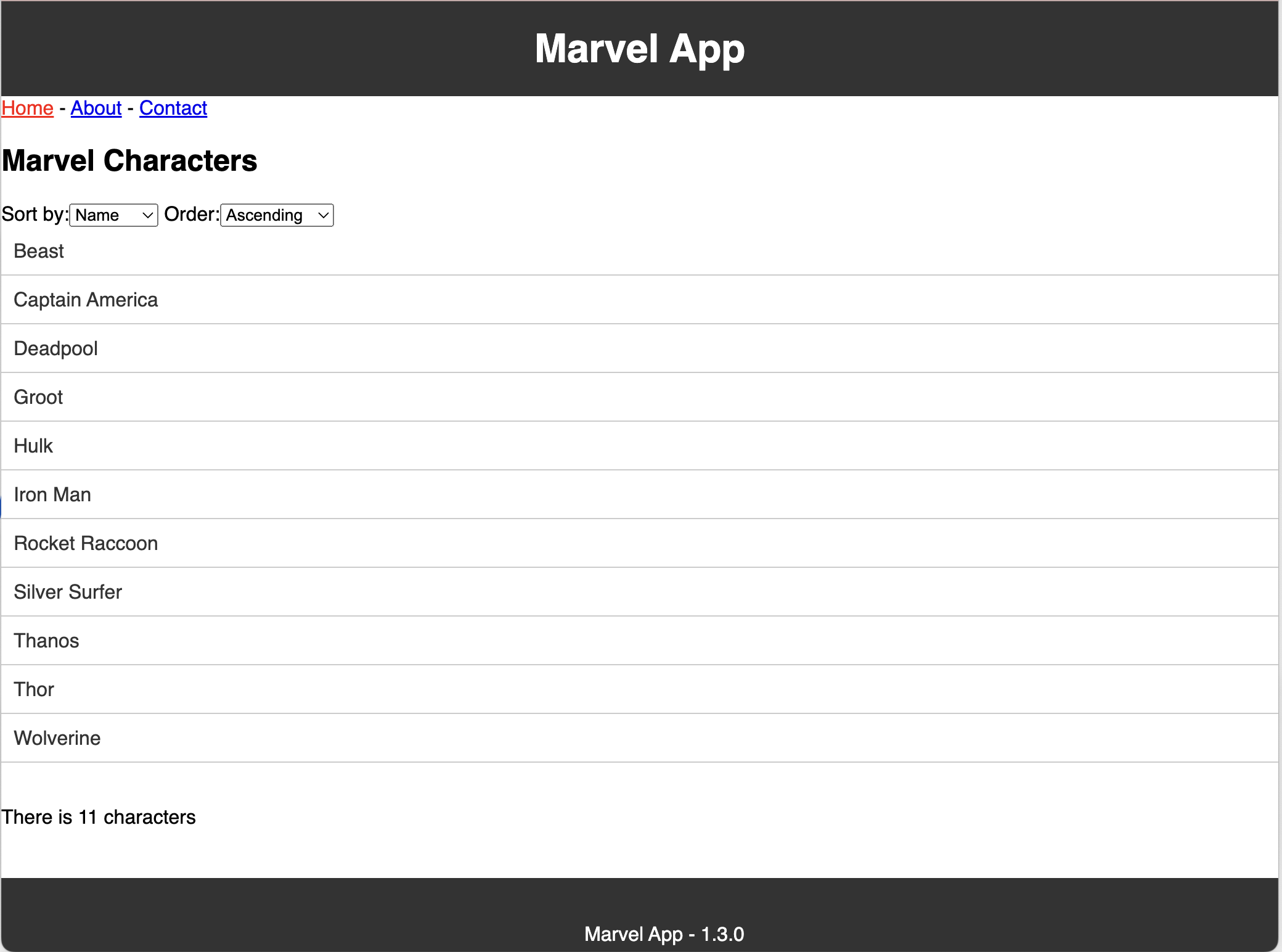Marvel App Home